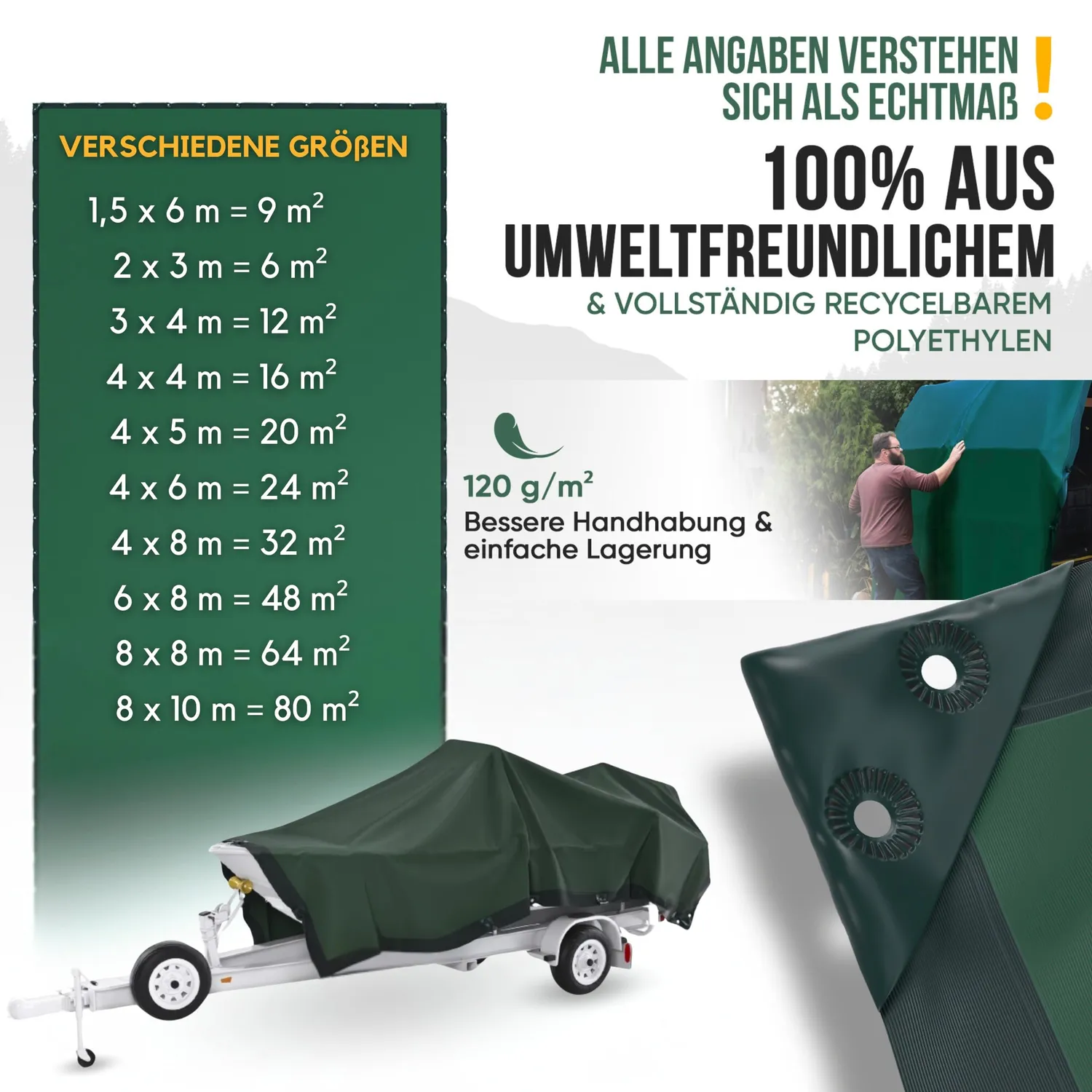 ORGAFLIX Premium Abdeckplane 8x10m wasserdicht UV-beständig