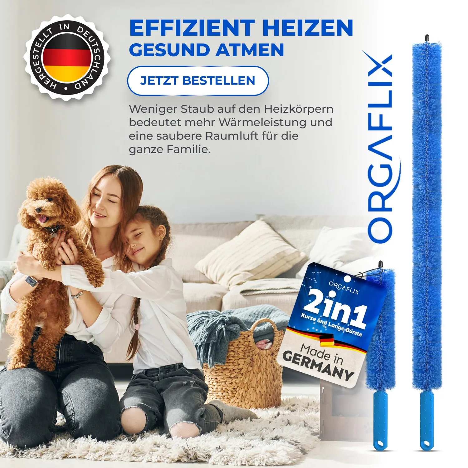 ORGAFLIX Heizkörperbürste Set 2-tlg 70cm+32cm