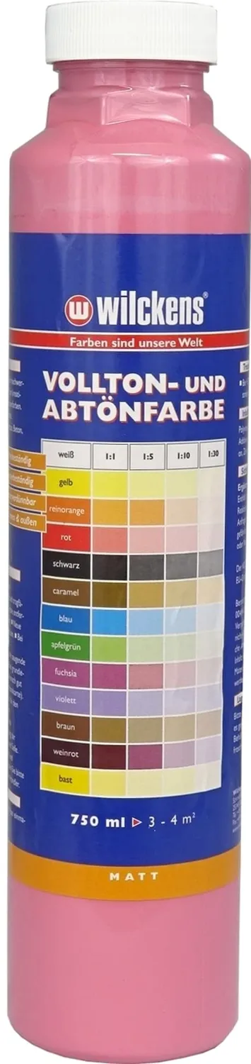 Wilckens Vollton- Abtönfarbe Wandfarbe 750 ml Schwarz matt