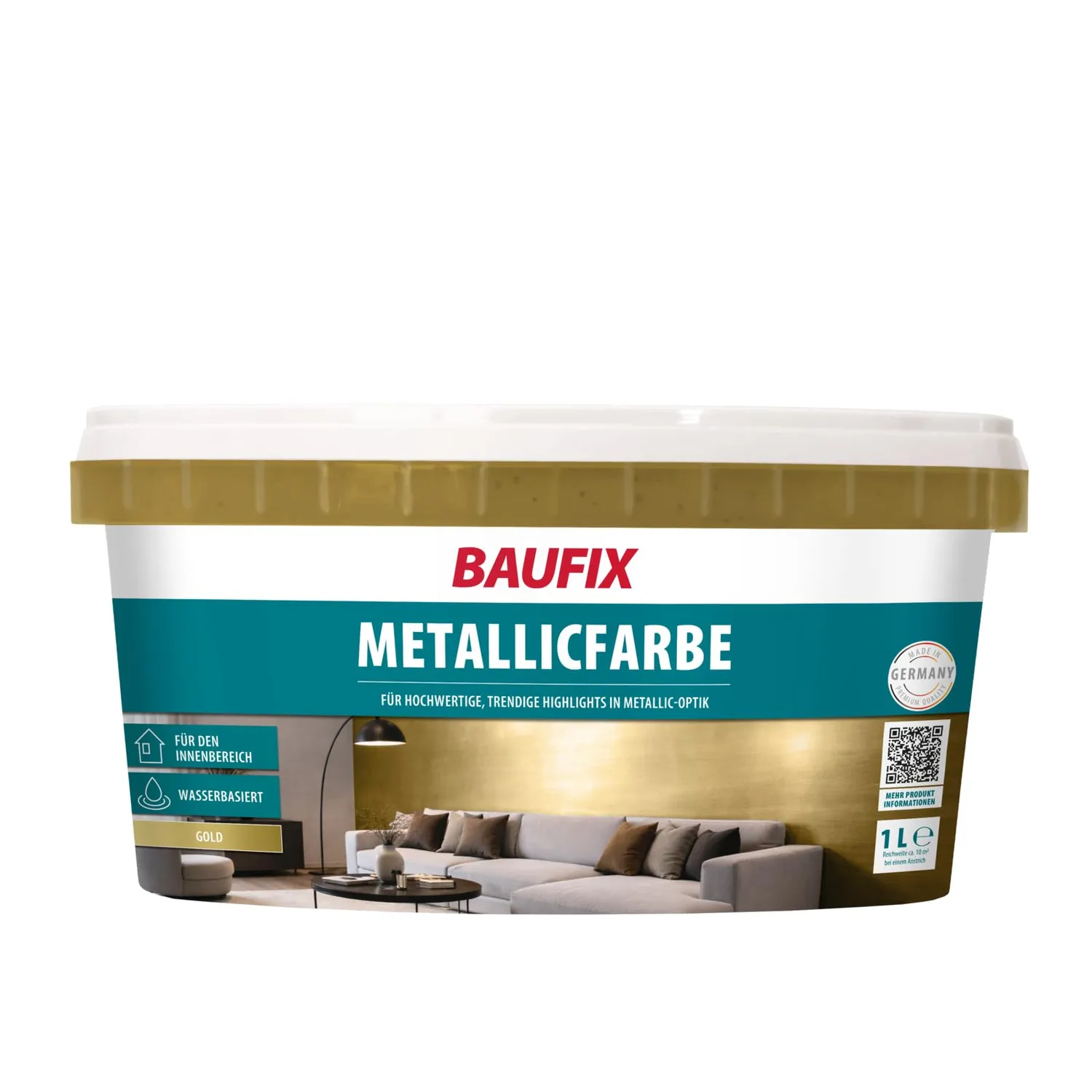 BAUFIX Metallic Wandfarbe kupfer seidenglänzend 1 Liter