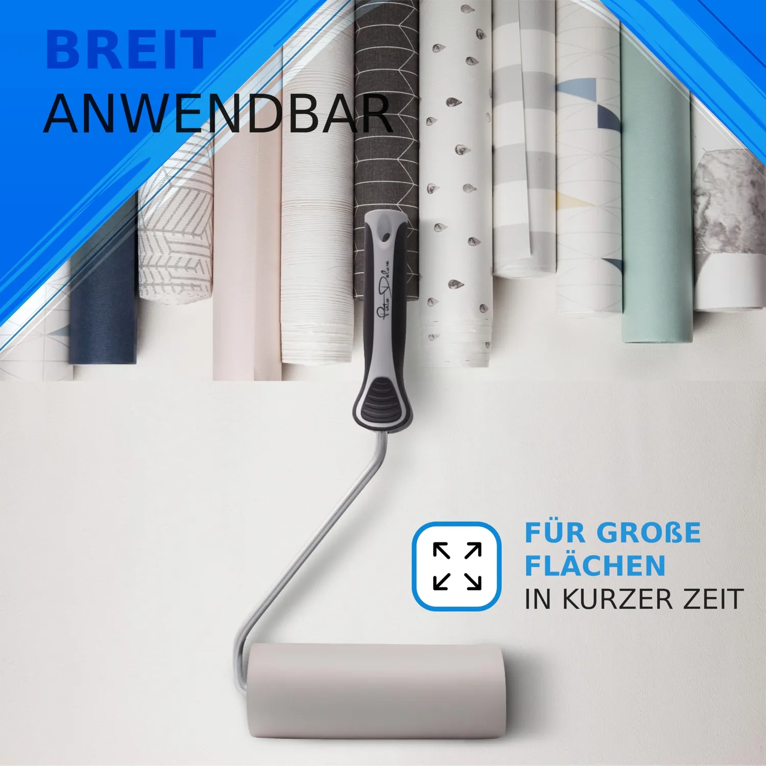 Pinto Deluxe Andrückroller Tapezierroller 100 mm PU-Schaum blasenfrei