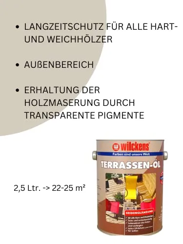 Wilckens Terrassen-Öl Teak 2,5 L Holzöl außen