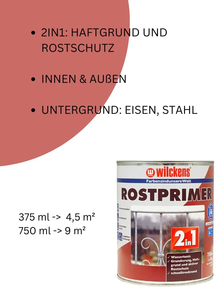 Wilckens 2in1 Rostprimer Rostschutzgrundierung 750ml Rotbraun