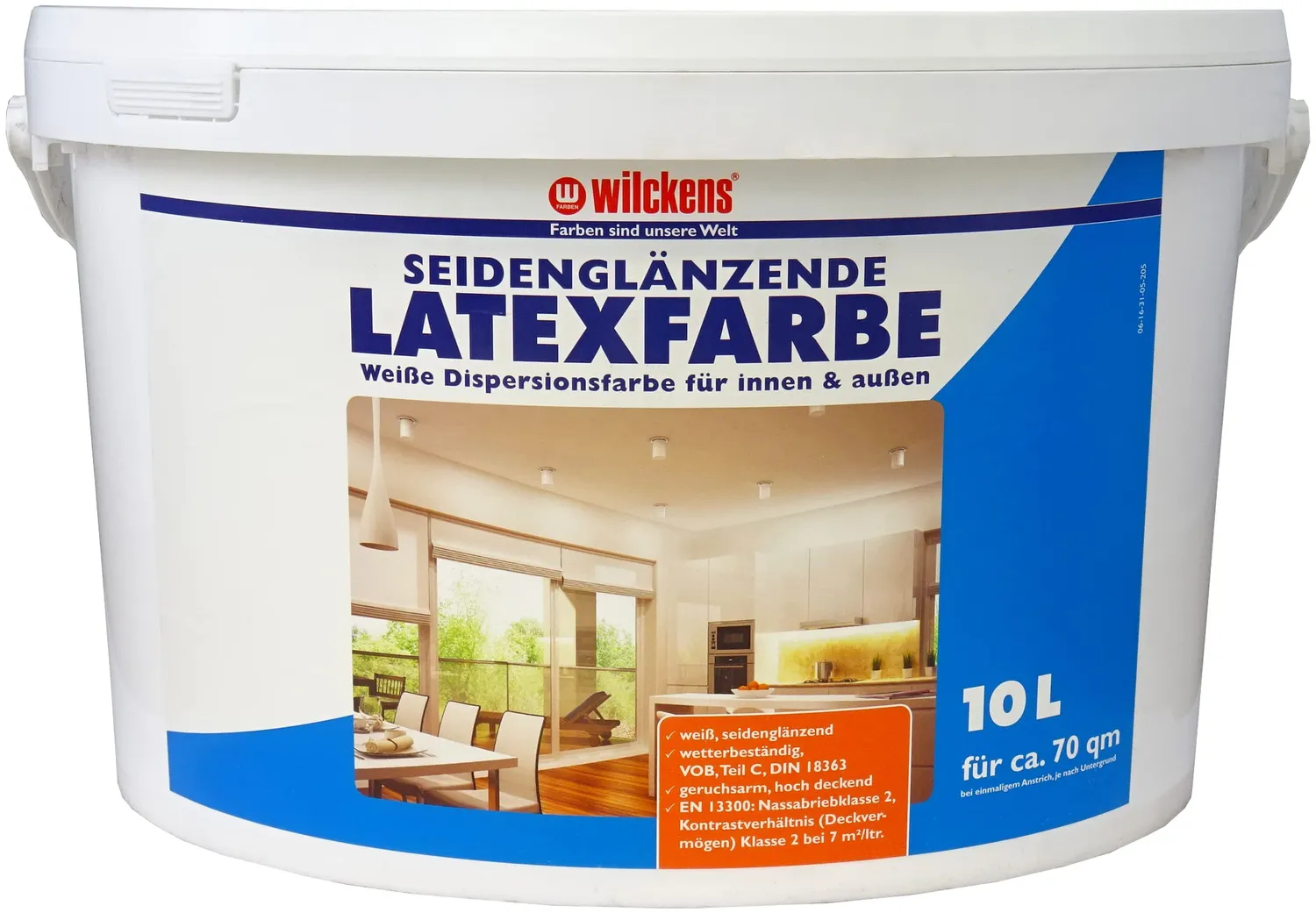 Wilckens Latexfarbe hochglänzend Wandfarbe 10 l Weiß deckend