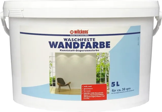 Wilckens Wandfarbe waschfest matt Weiß 5 l