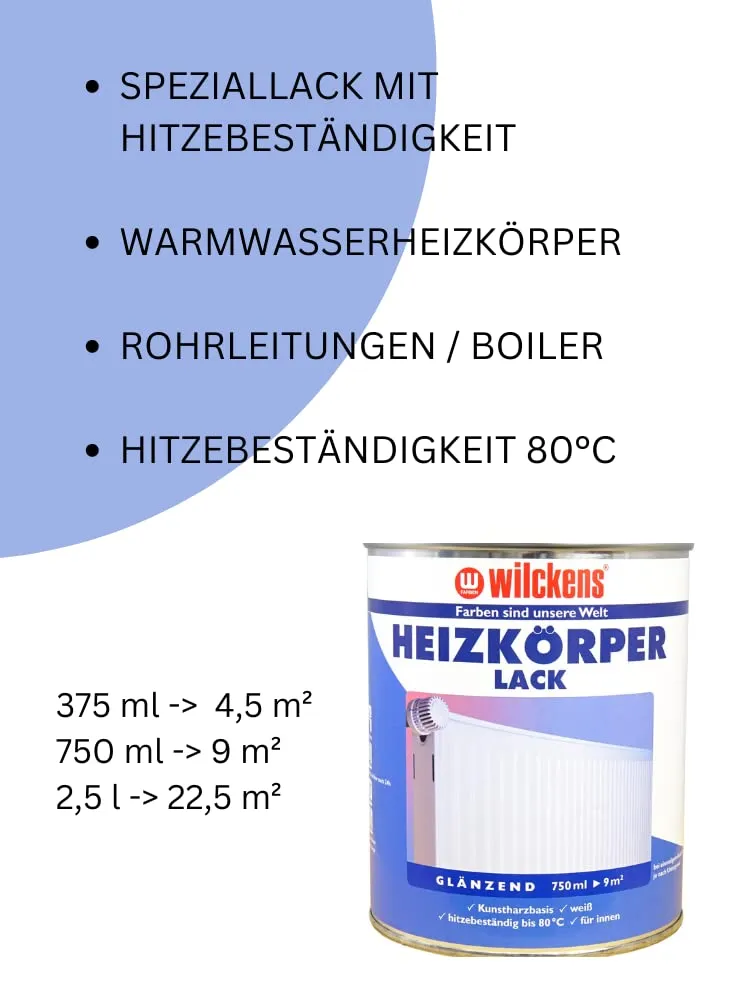 Wilckens Heizkörperlack Lack 750 ml Weiß hitzebeständig