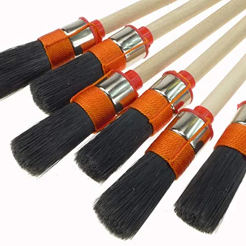 ROTIX Ringpinsel Größe 2 Rundpinsel 20mm 6er Set schwarz