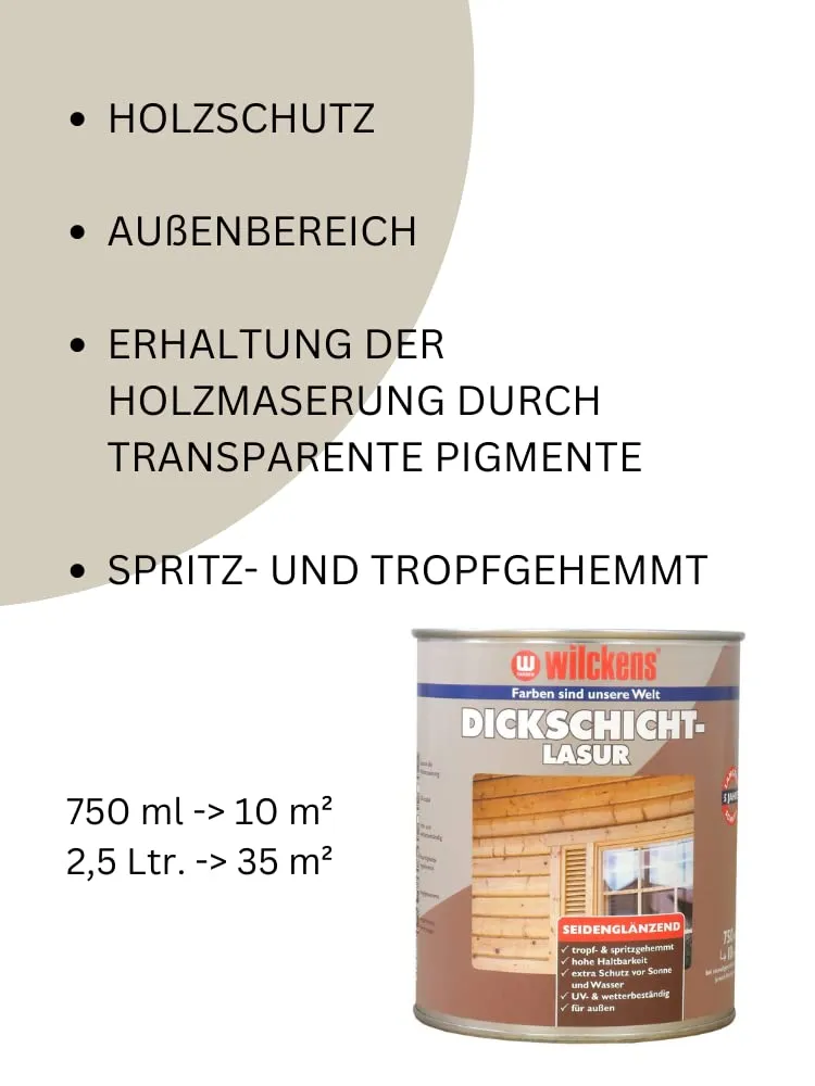 Wilckens Dickschichtlasur Teak 2,5 l seidenglanz