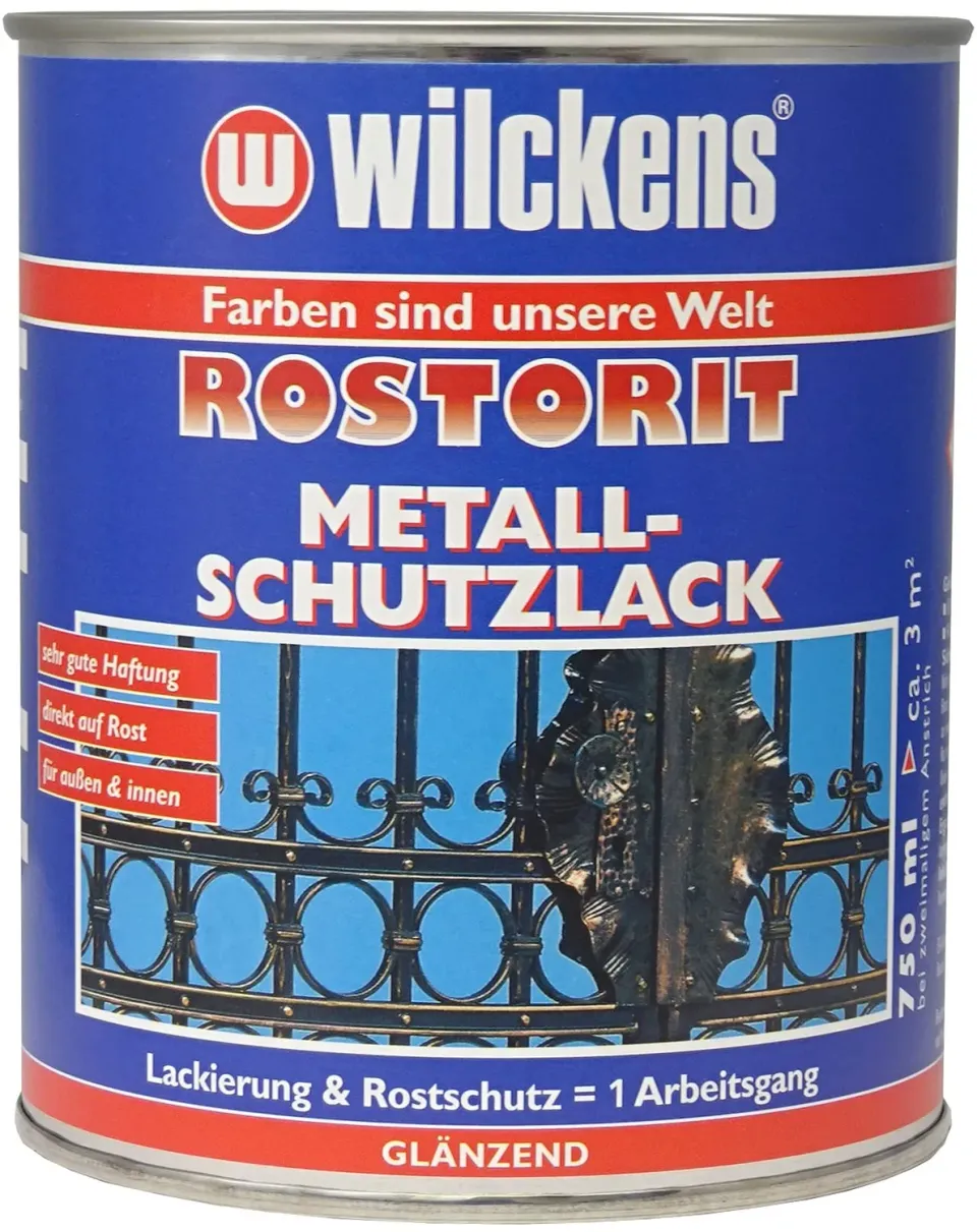 Wilckens Rostorit Metallschutzlack glänzend Blau 750 ml