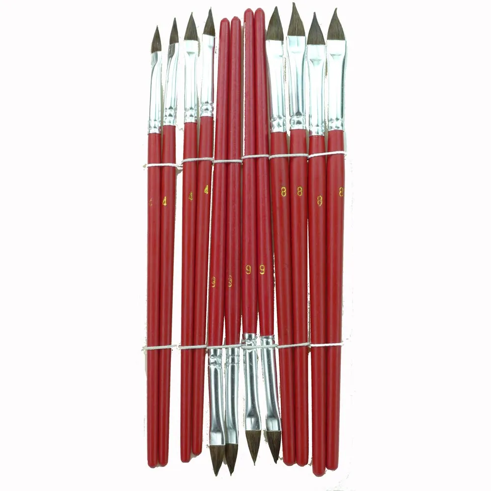 ROTIX Ausbesserungspinsel 12er Set Gr. 4-8 Feinhaar