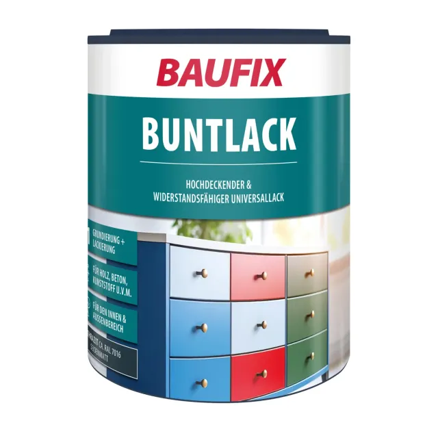 BAUFIX Buntlack anthrazit seidenmatt 1 Liter wetterfest