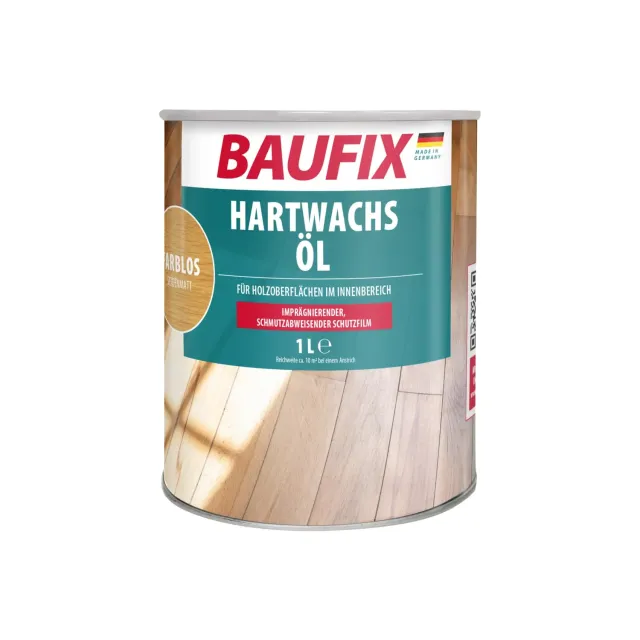 BAUFIX Hartwachs-Öl Holzöl 1L Farblos Seidenmatt Atmungsaktiv