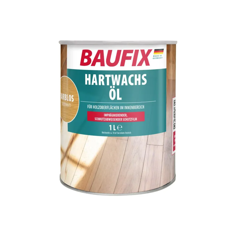 BAUFIX Hartwachs-Öl Holzöl 1L Farblos Seidenmatt Atmungsaktiv