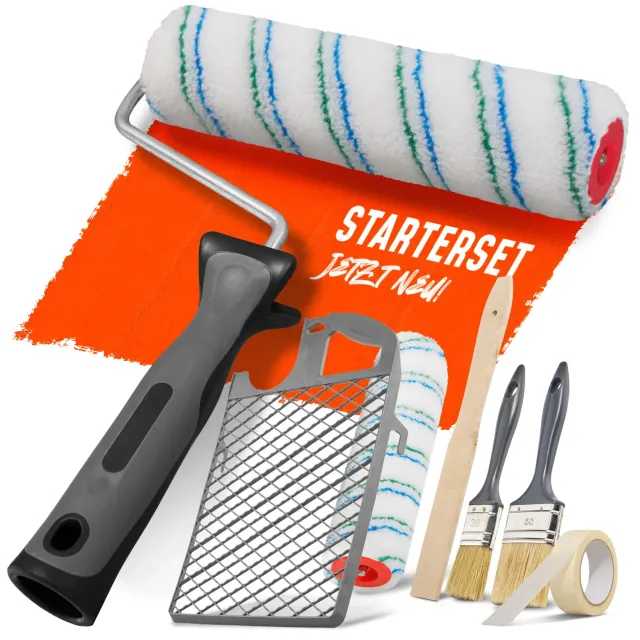 ORGAFLIX Profi Farbroller Set Wandfarbe 25 cm 7-teilig
