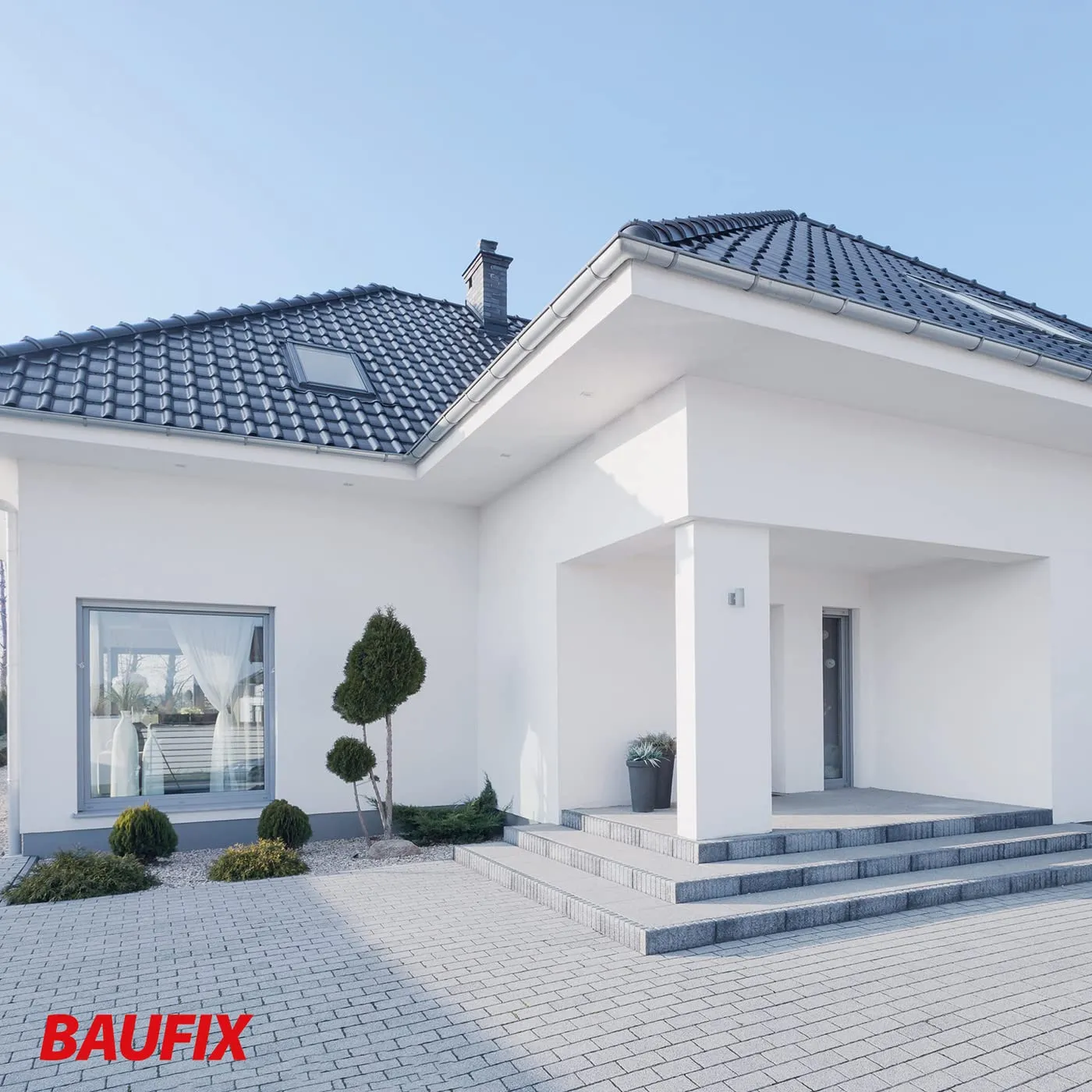 BAUFIX Silikon Fassadenfarbe weiß matt 10 Liter Lotuseffekt
