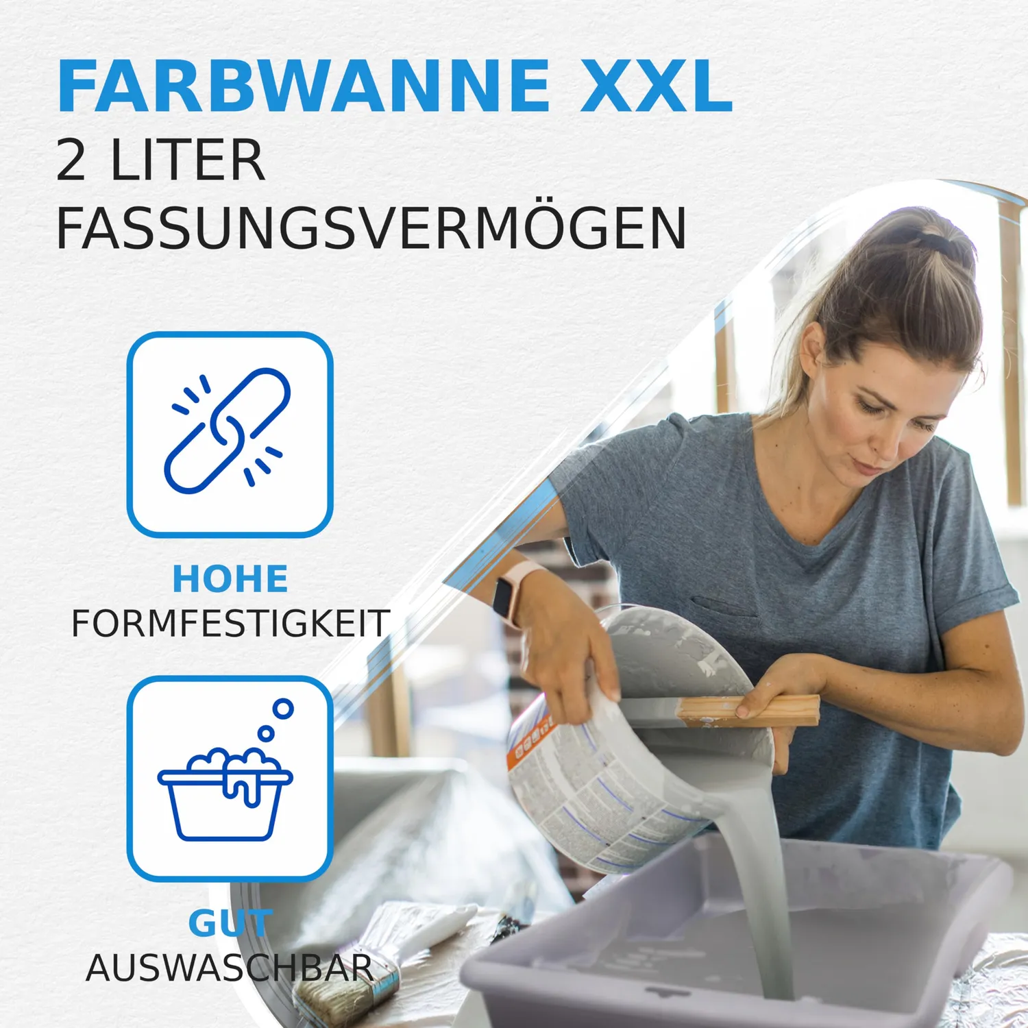Pinto Deluxe Malerset Farbroller XXL-Set mit Wanne Abdeckung