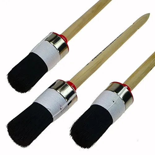 ROTIX 93814 Ringpinsel Rundpinsel 35mm 3er-Set Schwarz Größe 8