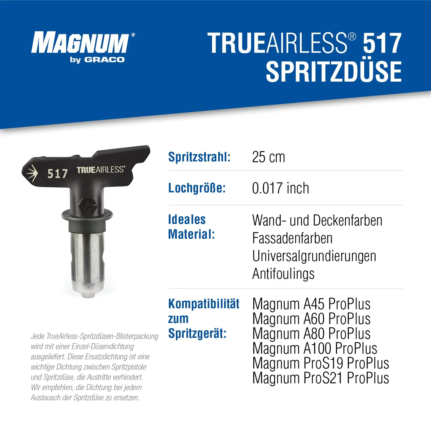 Graco TrueAirless TRA517 Airless-Düse 517 für Dispersionsfarbe