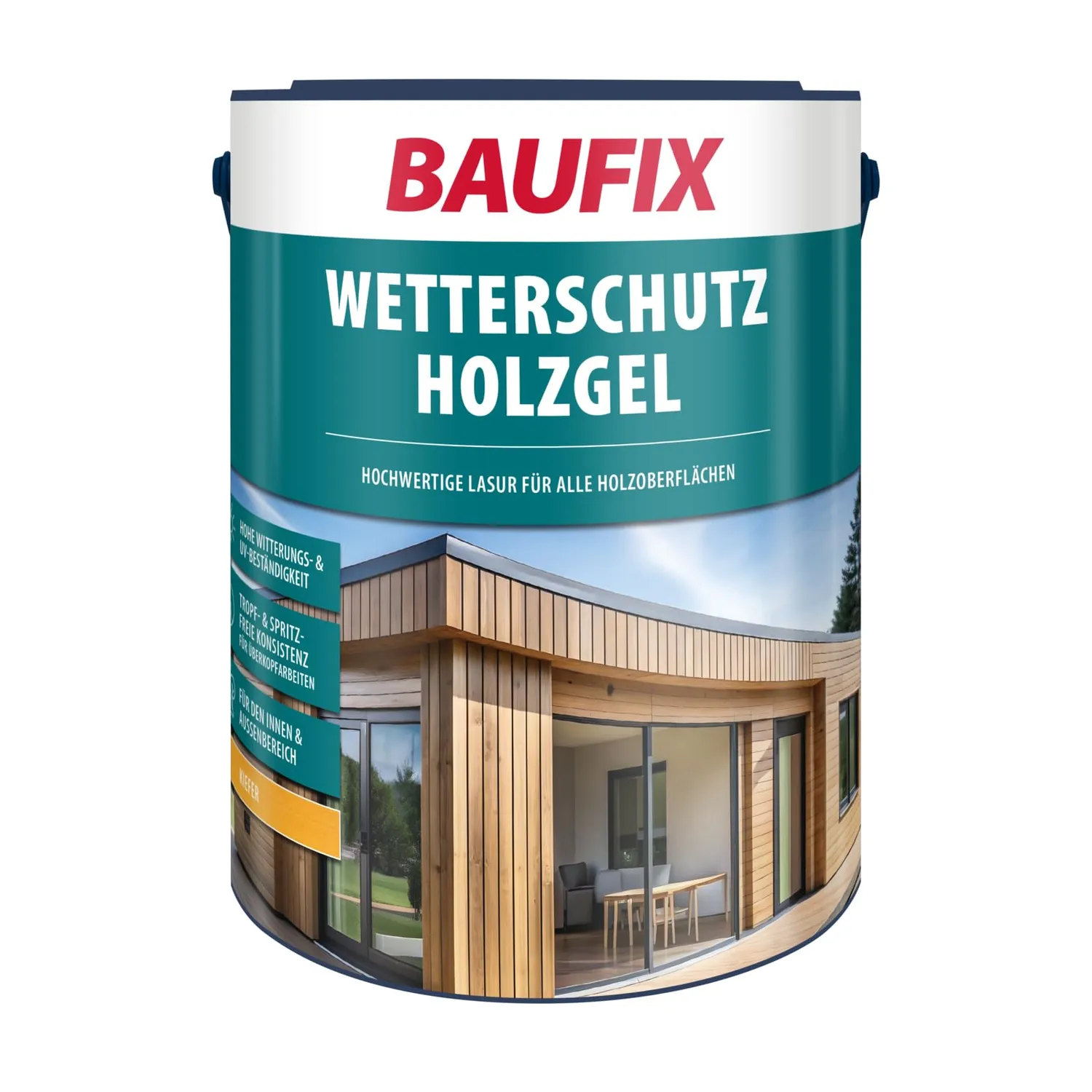BAUFIX Wetterschutz-Holzgel Schwarz Seidenglänzend 5 L