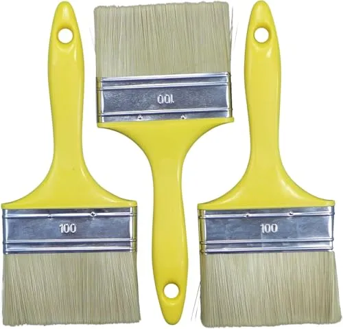 ROTIX Flachpinsel 10 cm Lasurpinsel 3 Stück