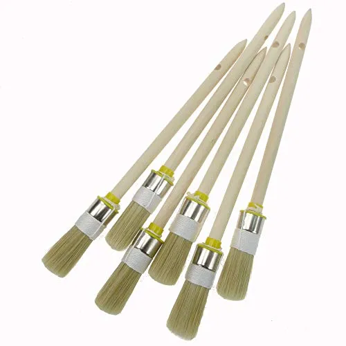 ROTIX Ringpinsel Größe 2 20mm 6er Set helle Borste