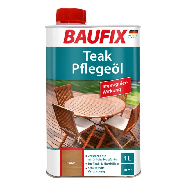 BAUFIX Teak Pflegeöl farblos 1L Hartholz seidenmatt