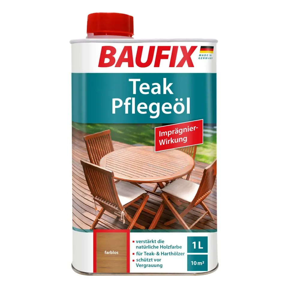 BAUFIX Teak Pflegeöl farblos 1L Hartholz seidenmatt