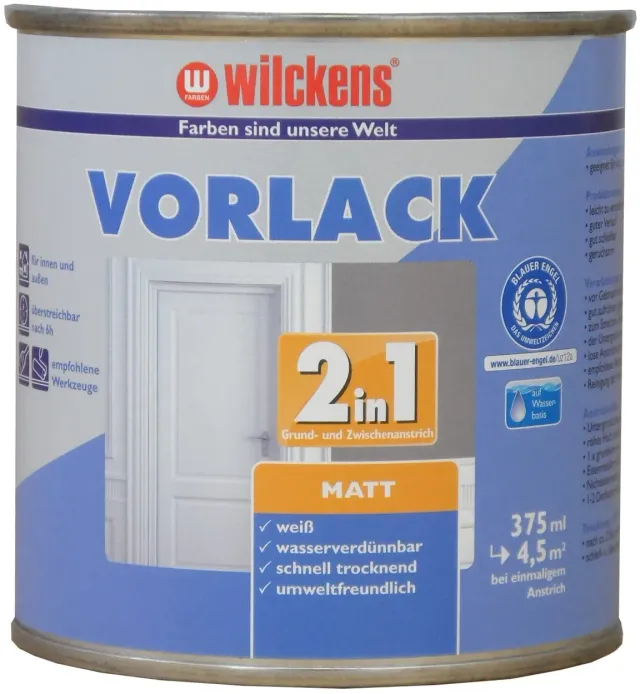 Wilckens 2in1 Vorlack matt 375 ml Weiß wasserbasiert