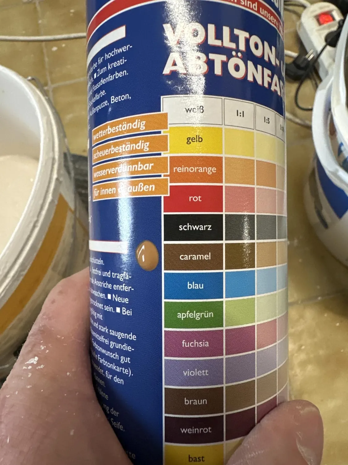 Wilckens Vollton- Abtönfarbe Wandfarbe 750 ml Schwarz matt