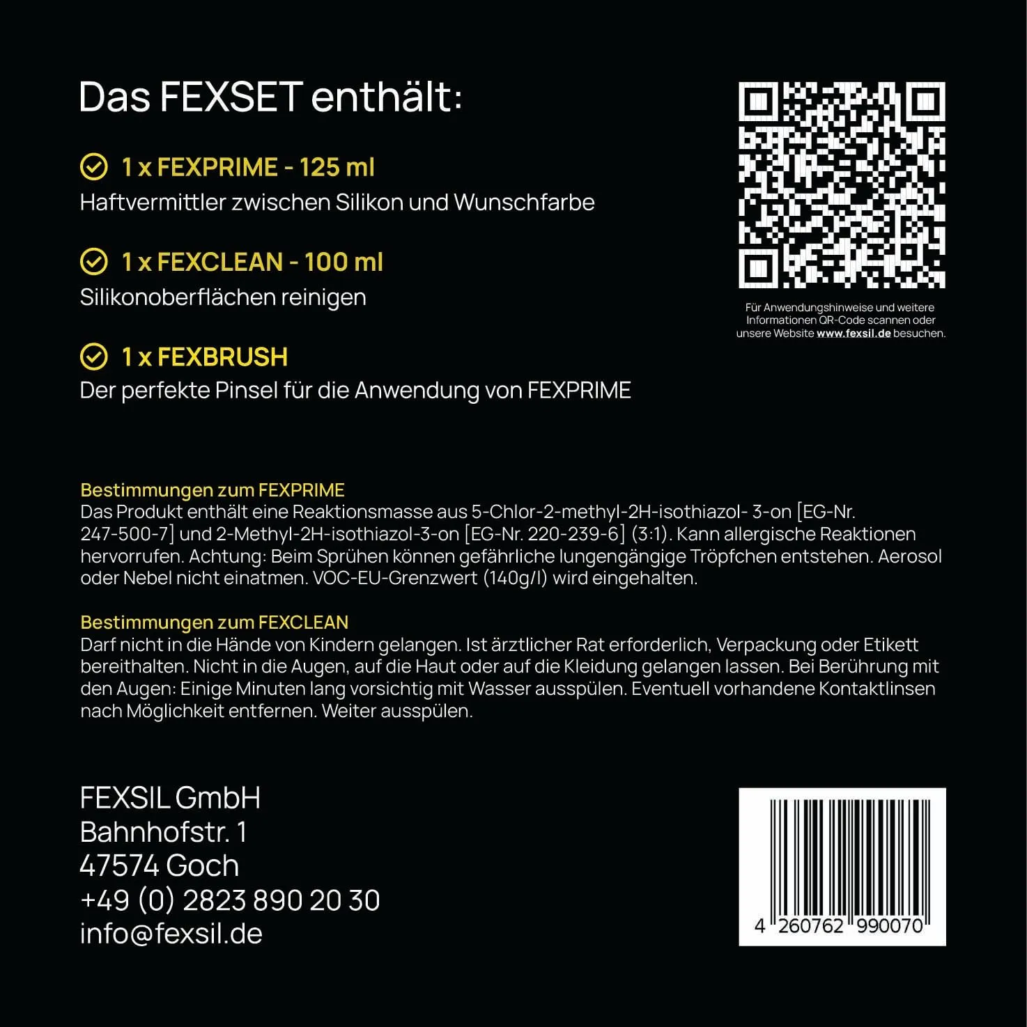 FEXSIL FEXSET Haftgrund Set Fliesen Silikonfugen Primer