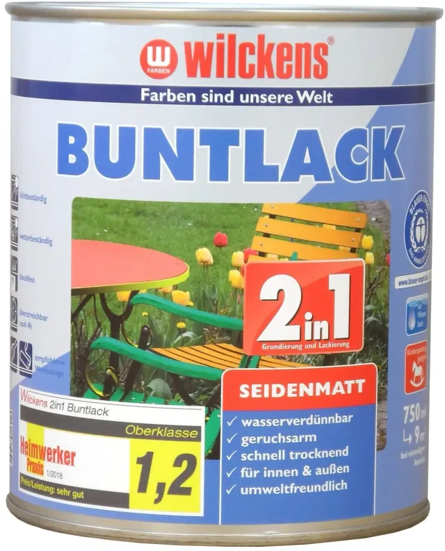 Wilckens 2in1 Acryl Buntlack 750 ml RAL 9010 Reinweiß
