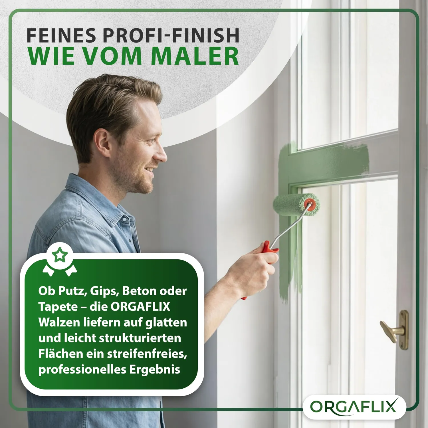 ORGAFLIX Profi Farbwalze 10 cm Farbroller 10 Stück 11 mm