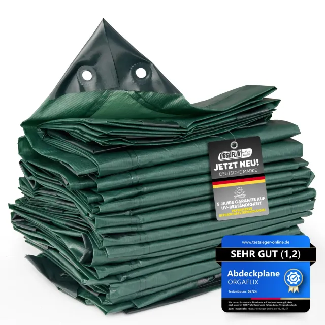 ORGAFLIX Premium Abdeckplane 8x10m wasserdicht UV-beständig