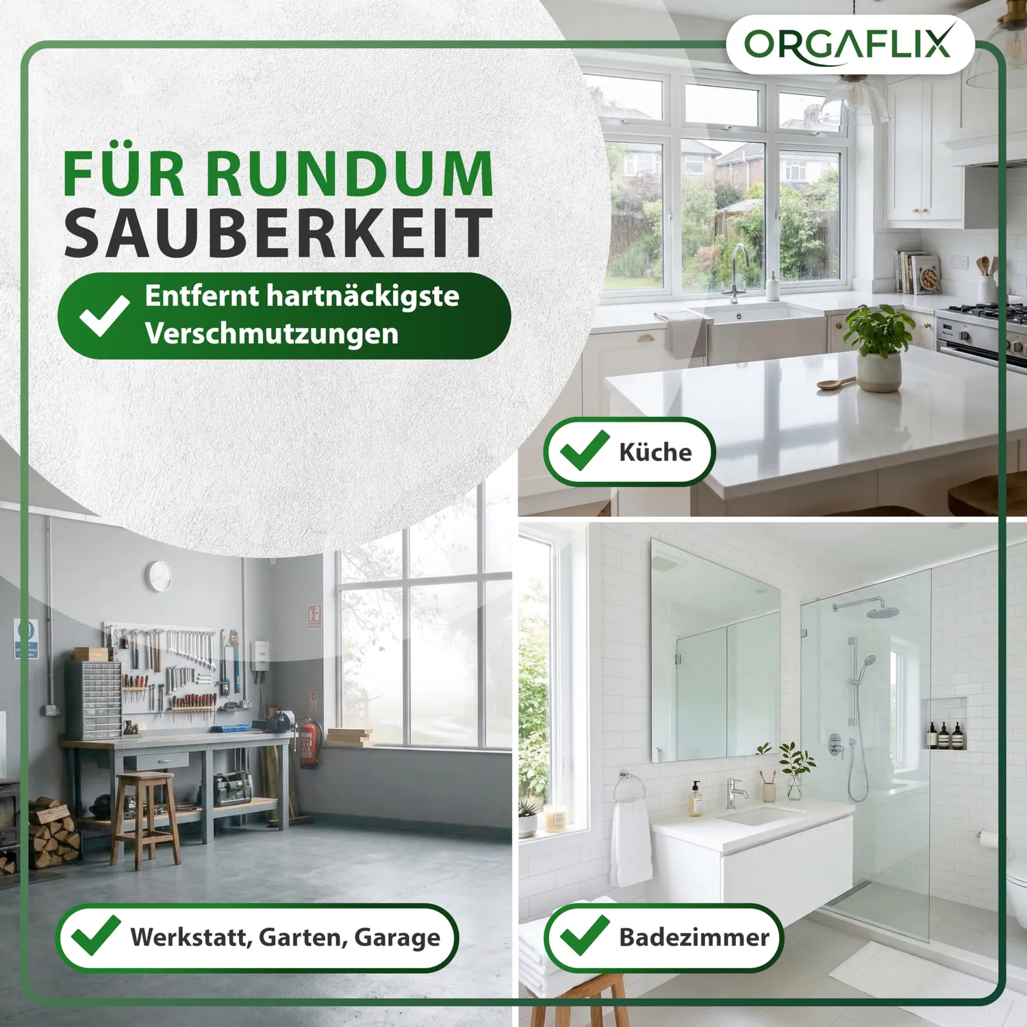 ORGAFLIX Profi Schrubber mit Stiel 40 cm hitzebeständig