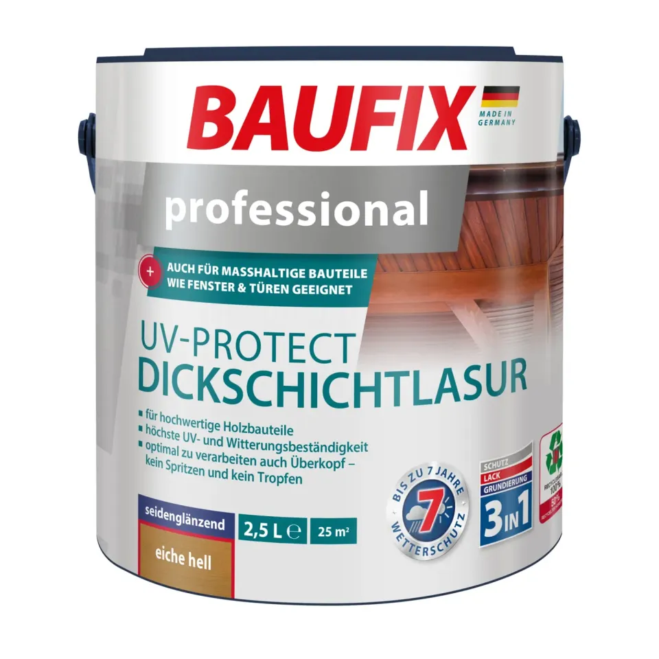 BAUFIX professional UV-Protect Dickschichtlasur eiche hell 2,5 L