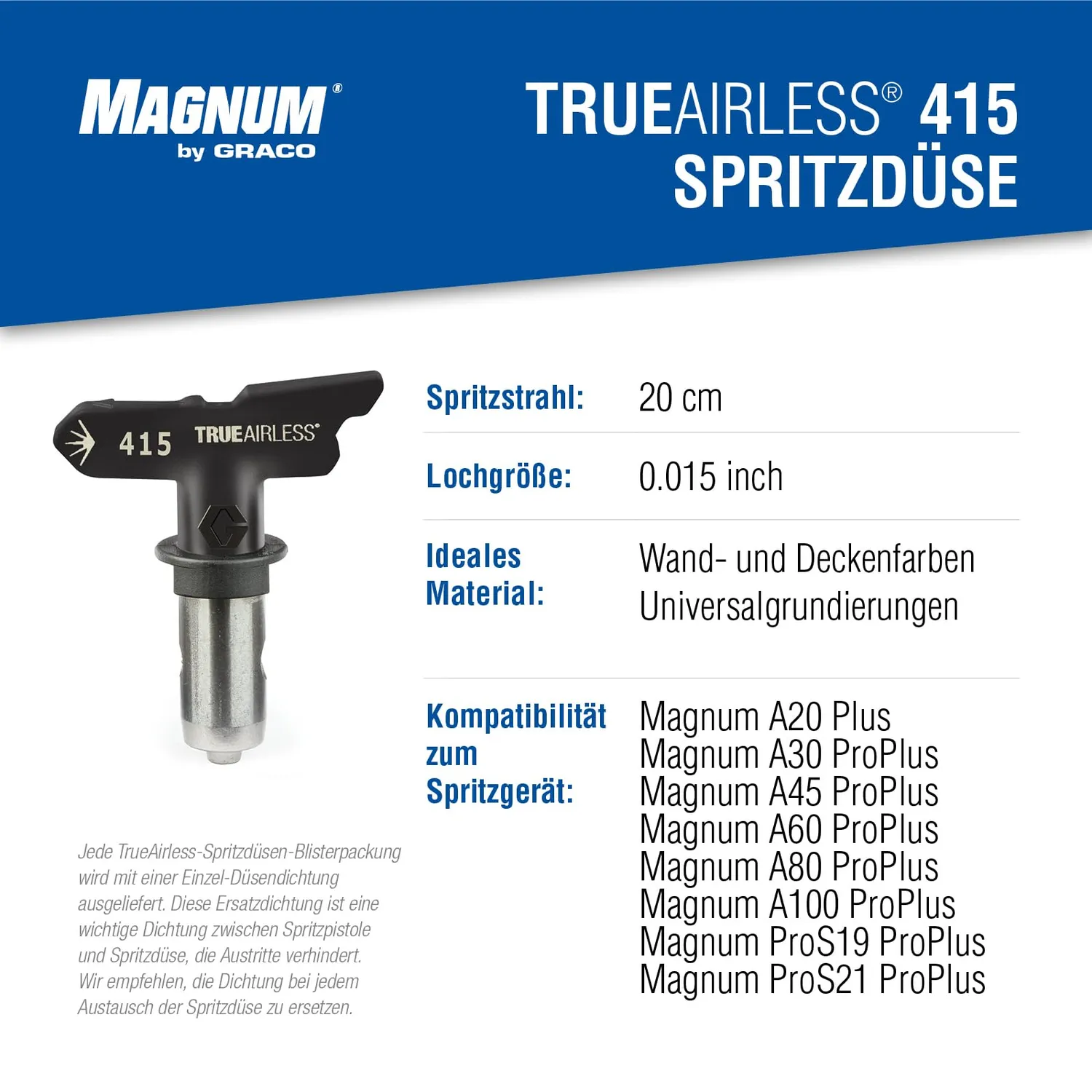 Graco TrueAirless TRA415 Düse 415 Dispersionsfarbe 20cm