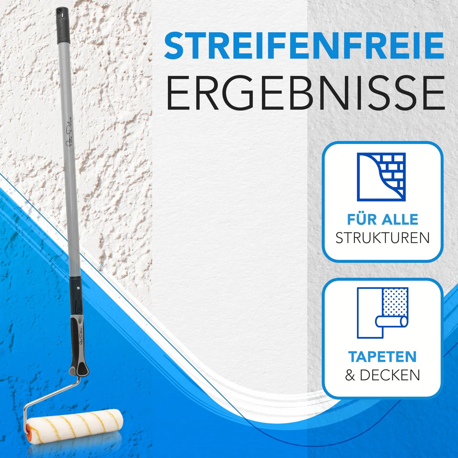 Pinto Deluxe Farbroller Set Teleskopstab 75-125 cm