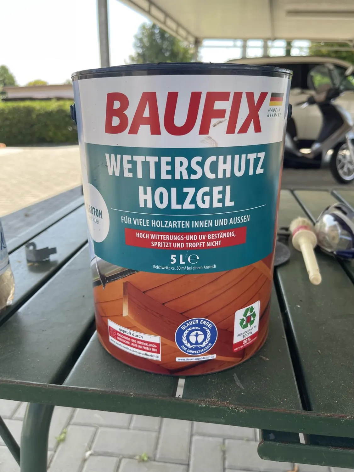 BAUFIX Wetterschutz-Holzgel Schwarz Seidenglänzend 5 L