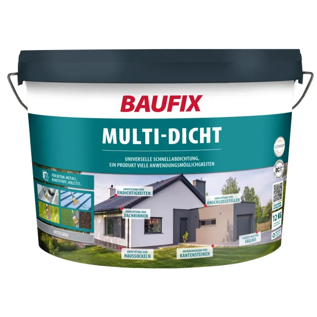 BAUFIX Multi-Dicht Dichtmasse mittelgrau 12 kg wasserdicht