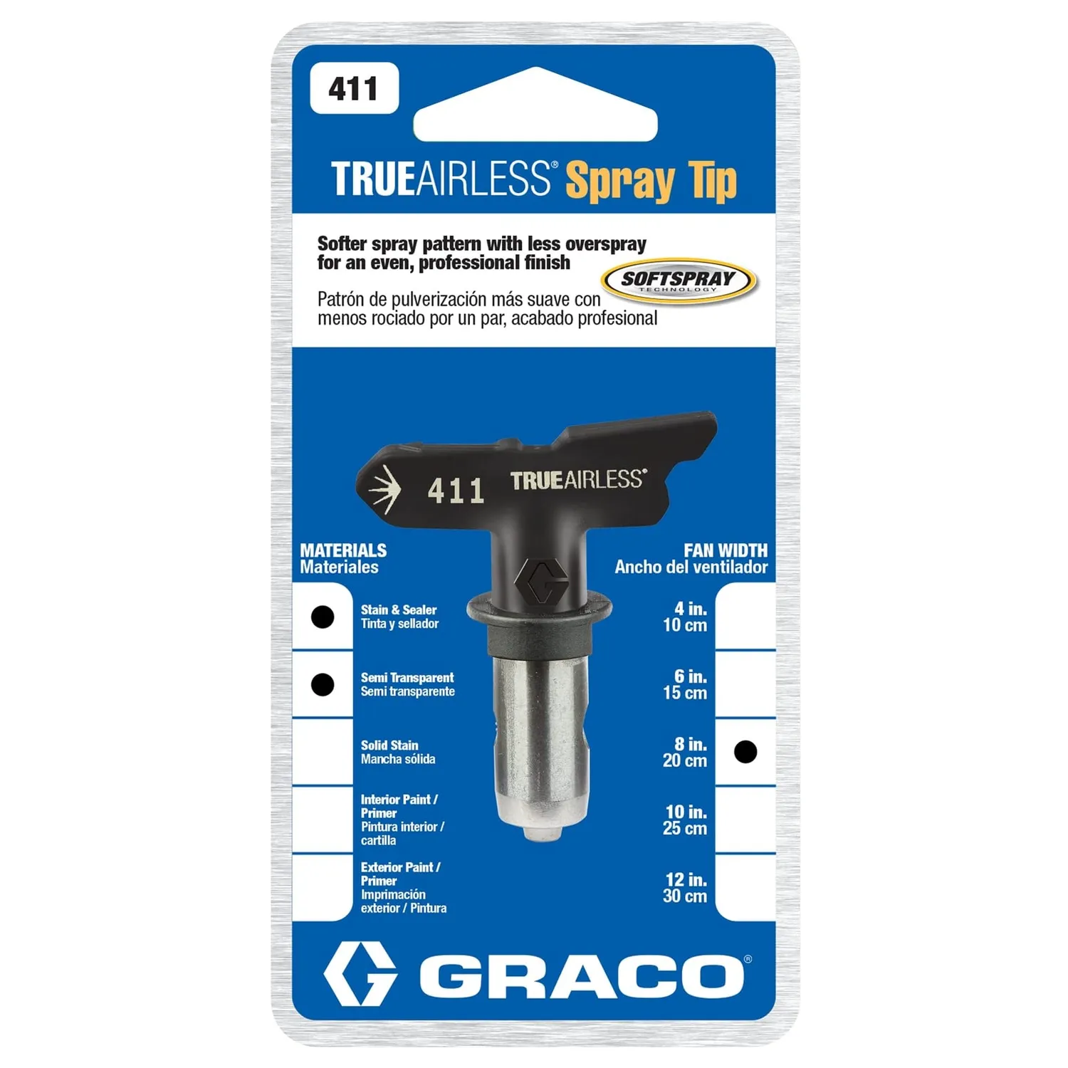 Graco TrueAirless Düse TRA411 Spritzdüse 0,011 Zoll 20 cm