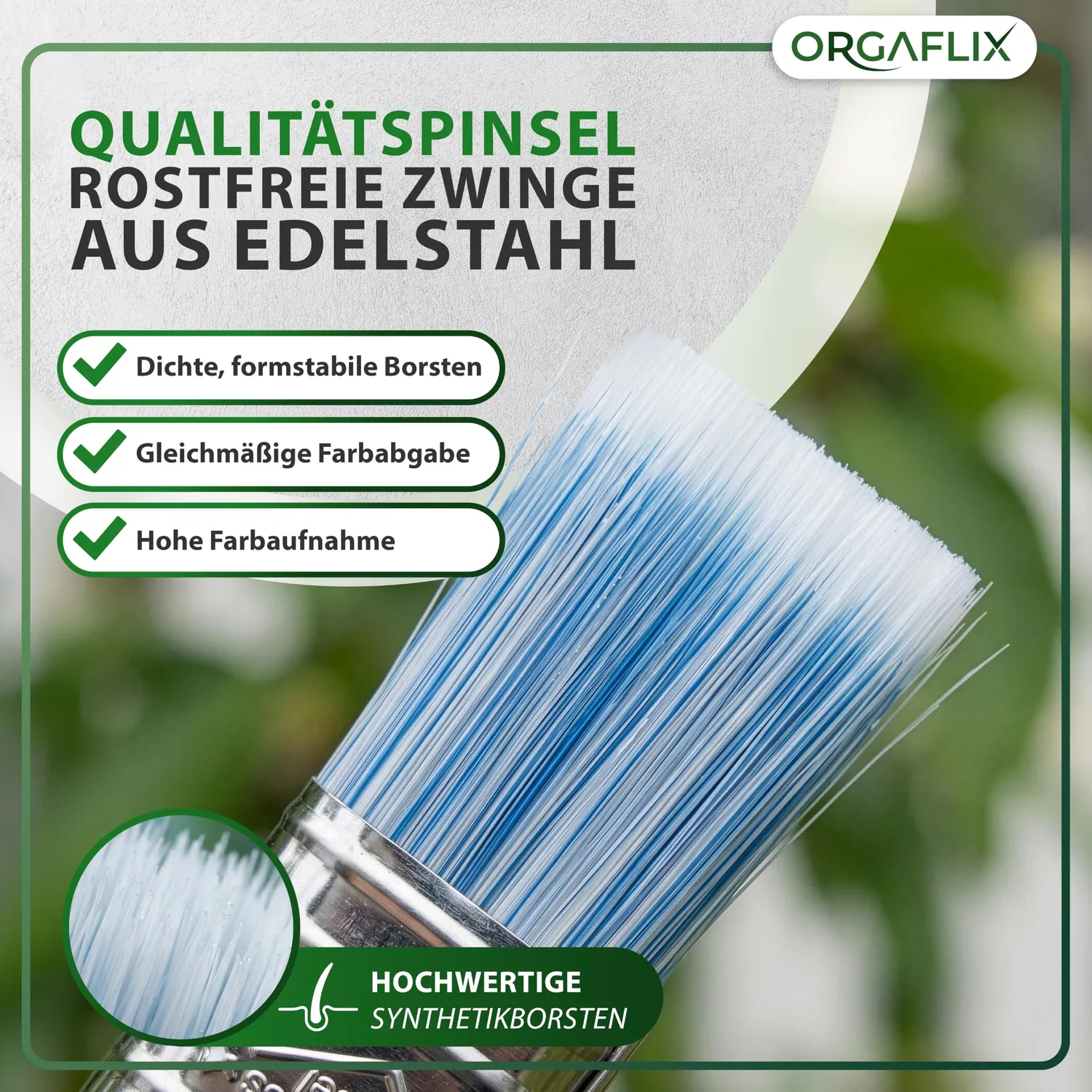 ORGAFLIX Premium Lackpinsel 30 mm 3er Set