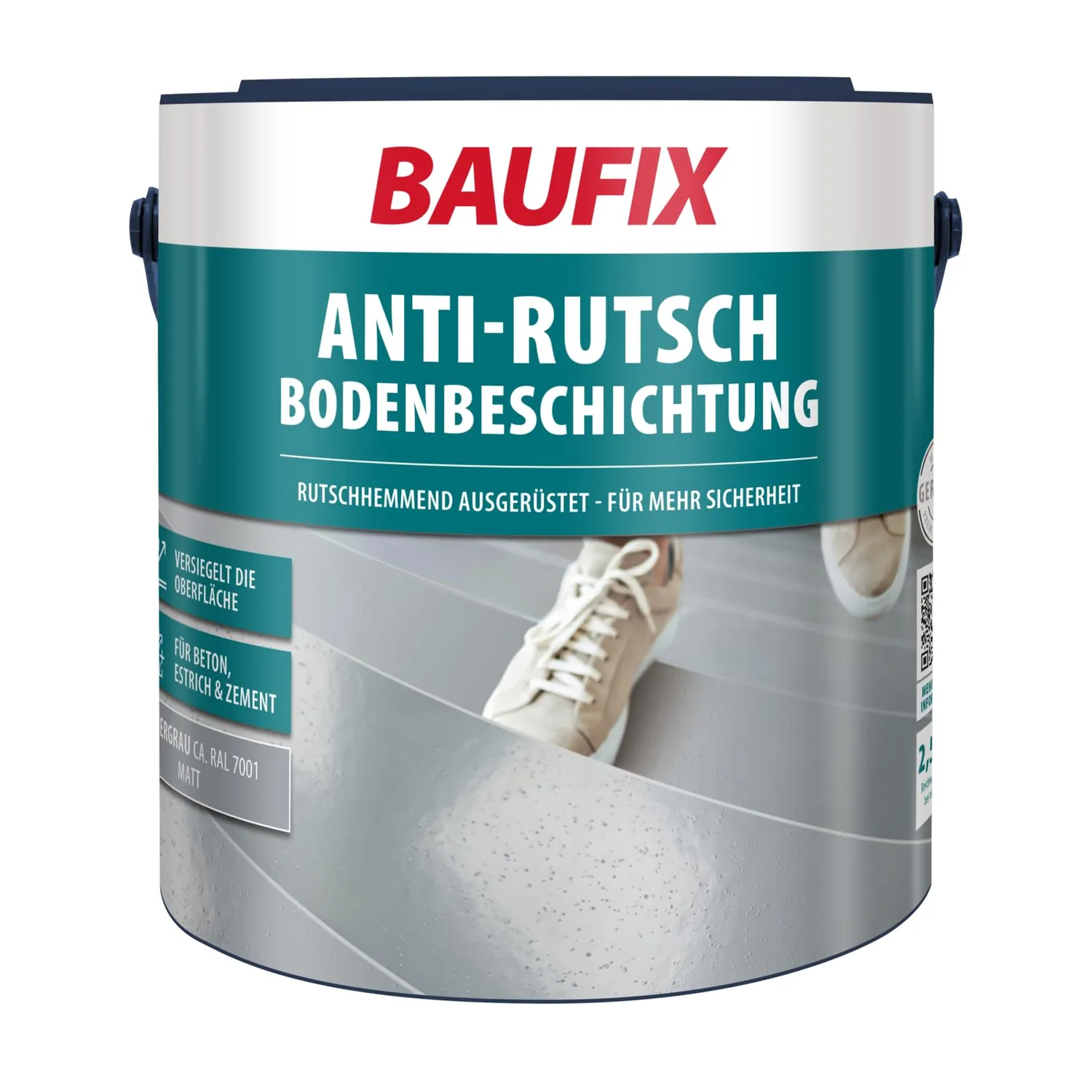 BAUFIX Anti-Rutsch Bodenbeschichtung anthrazit matt 2,5 Liter rutschhemmend