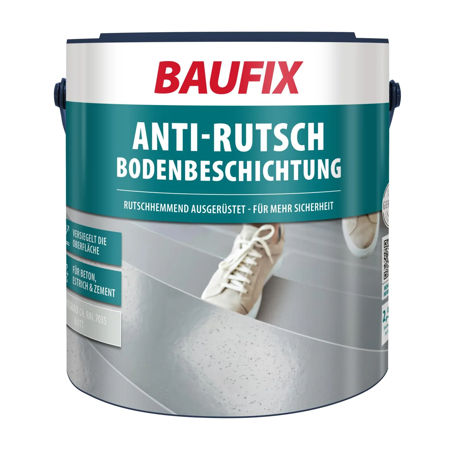 BAUFIX Anti-Rutsch Bodenbeschichtung anthrazit matt 2,5 Liter rutschhemmend