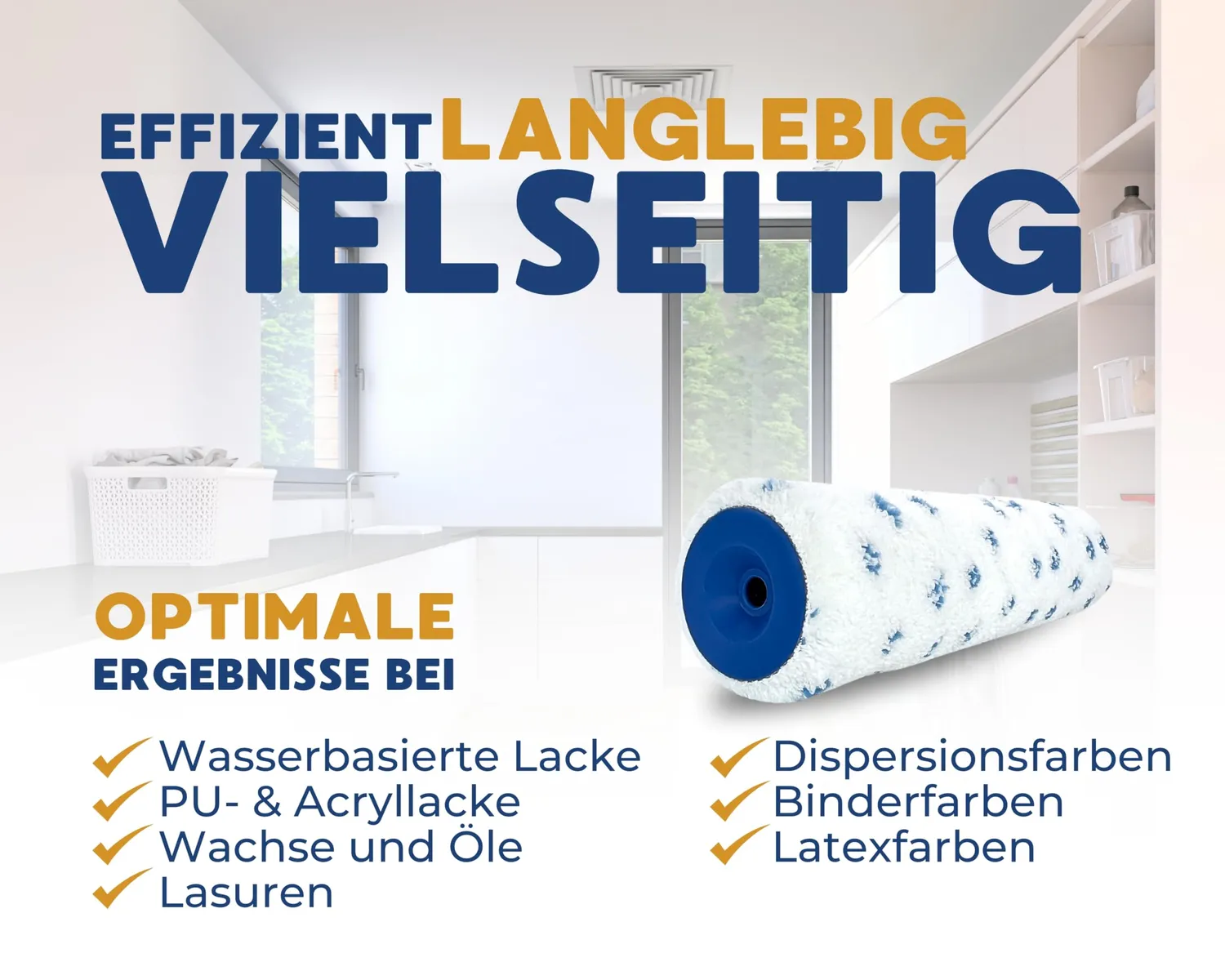 ORGAFLIX Premium Farbwalze 18cm Farbroller 2 Stück 8mm