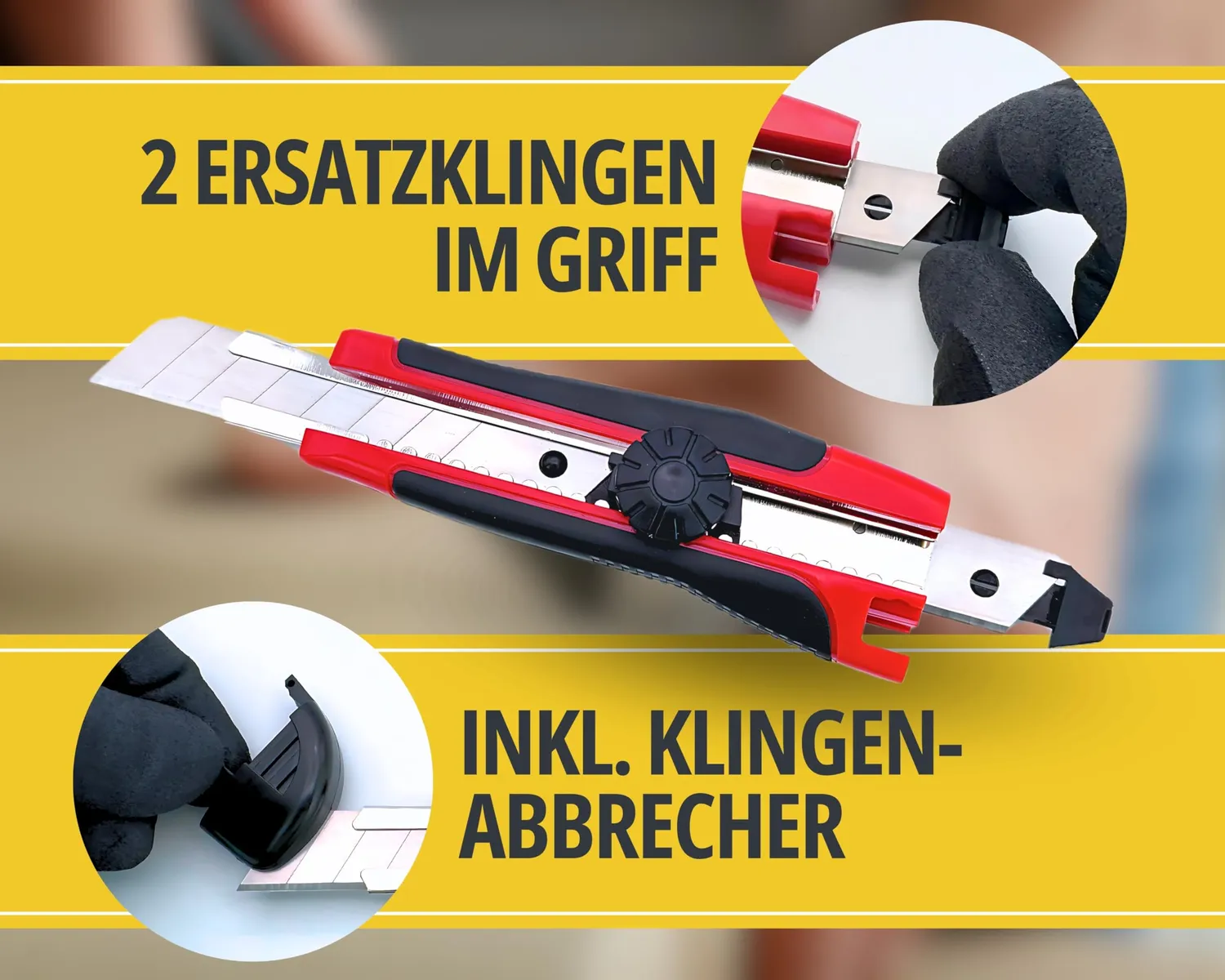 ORGAFLIX Profi Cuttermesser 18 mm mit 3 Klingen