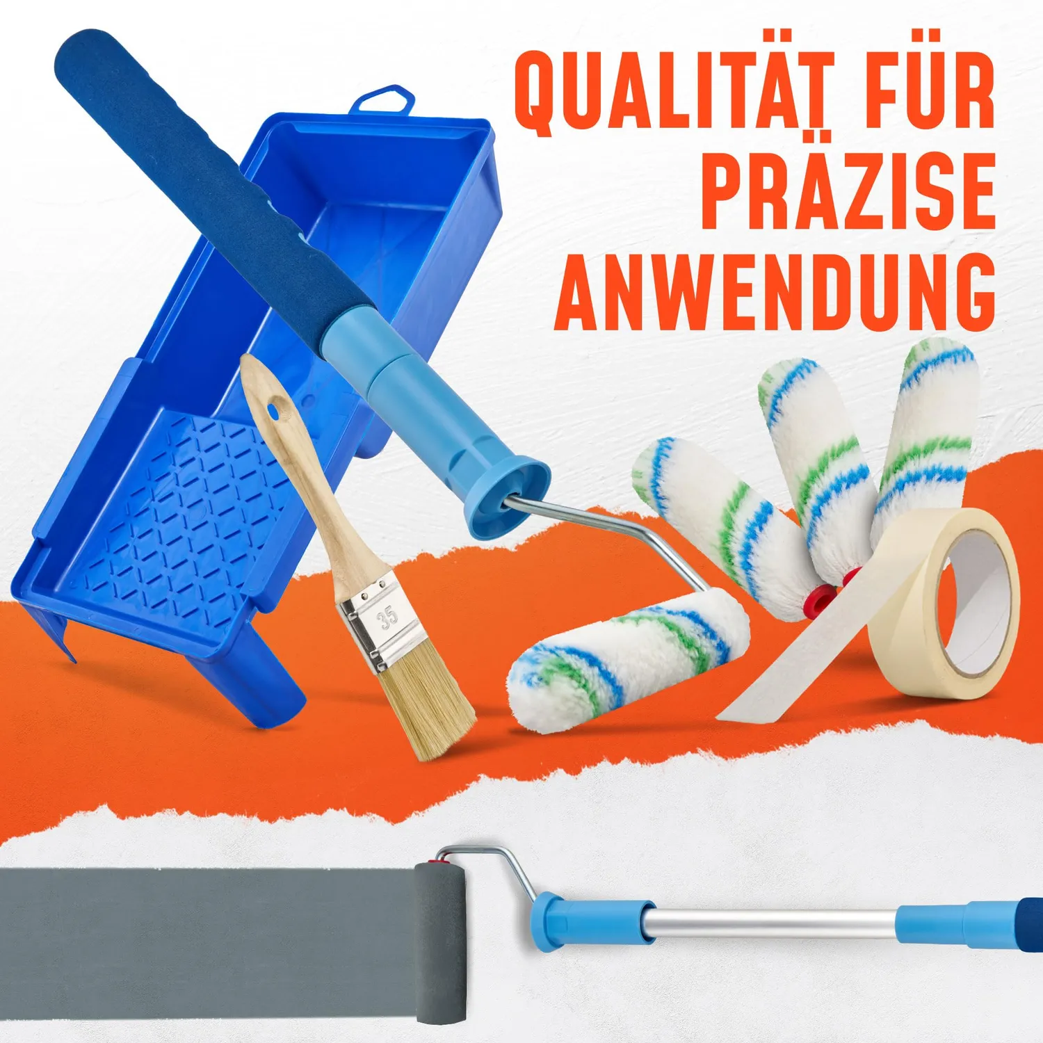 ORGAFLIX Profi Farbroller Set 10 cm Teleskop 40-80 cm