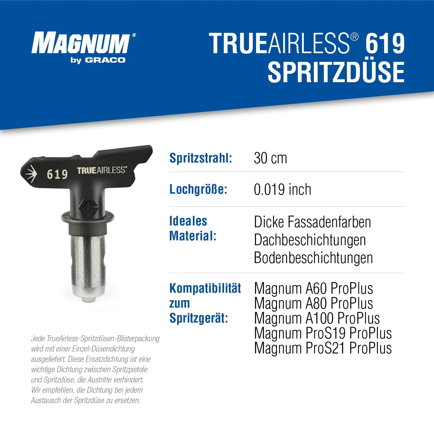 Graco TrueAirless TRA619 Airless-Düse 619 30 cm Spritzbild