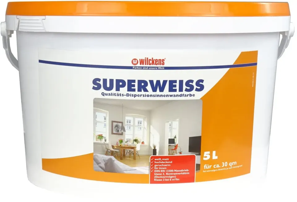 Wilckens Superweiss Wandfarbe matt Weiß 5 L hochdeckend