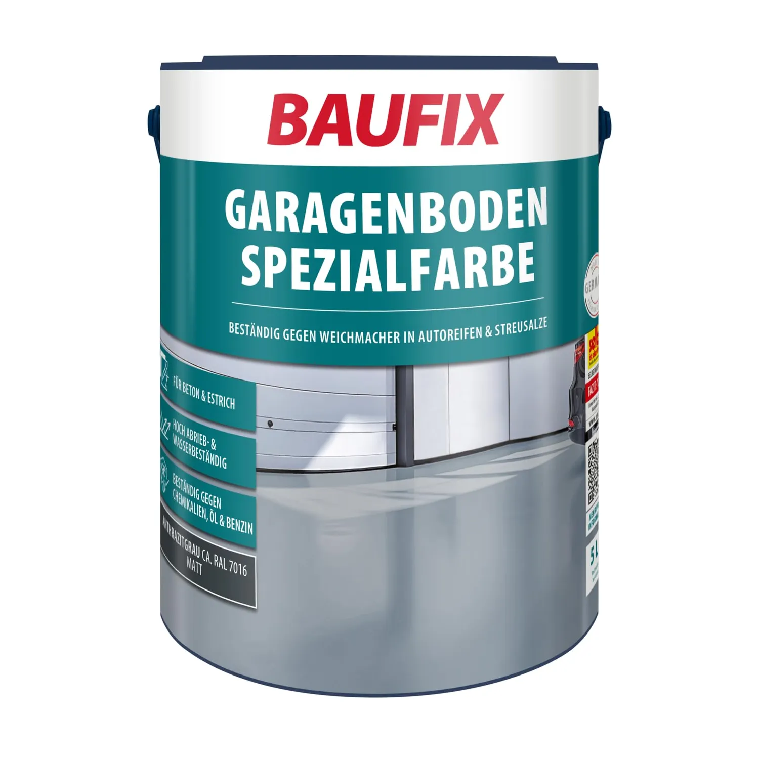 BAUFIX Garagenboden Spezialfarbe silbergrau 5L