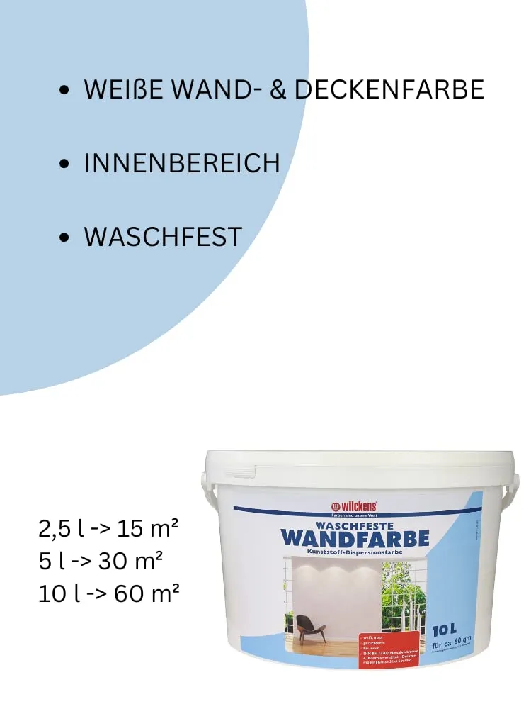 Wilckens Wandfarbe waschfest matt Weiß 5 l